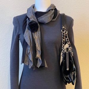 St. John Sleek and Stylish Gray Knit Dress